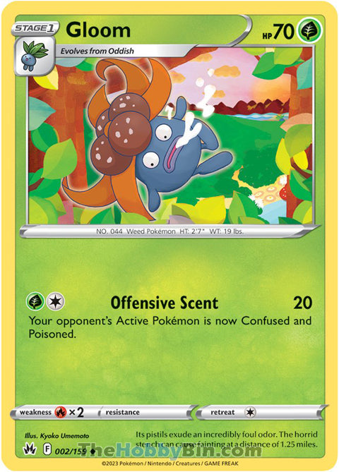 Gloom #2/159 Uncommon - Crown Zenith Pokemon card