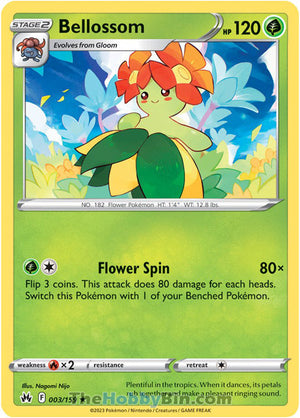 0003 Bellossom Rare Crown Zenith