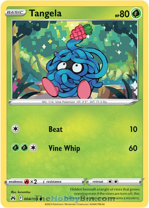 Tangela #4/159 Common - Crown Zenith Pokemon card