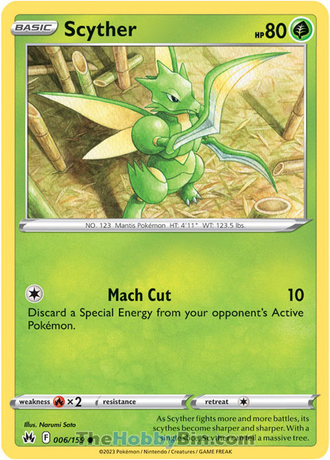 Scyther #6/159 Common - Crown Zenith Pokemon card