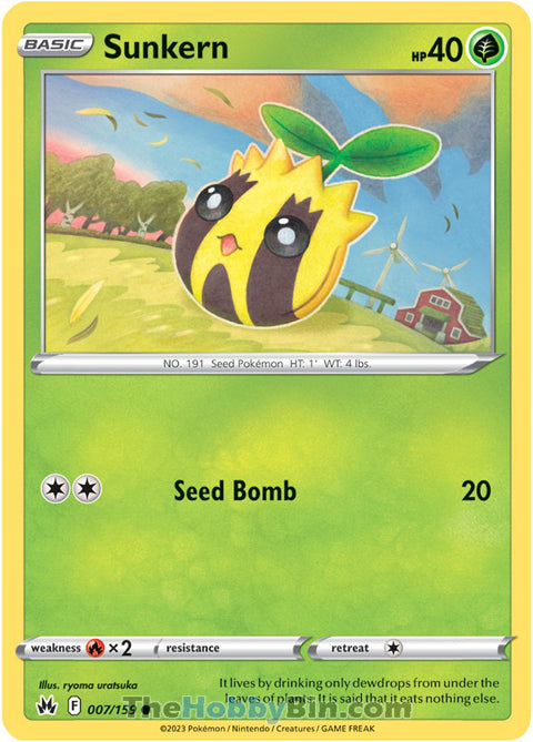 Sunkern #7/159 Common - Crown Zenith Pokemon card