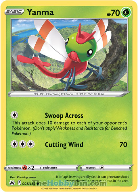 Yanma #8/159 Common - Crown Zenith Pokemon card