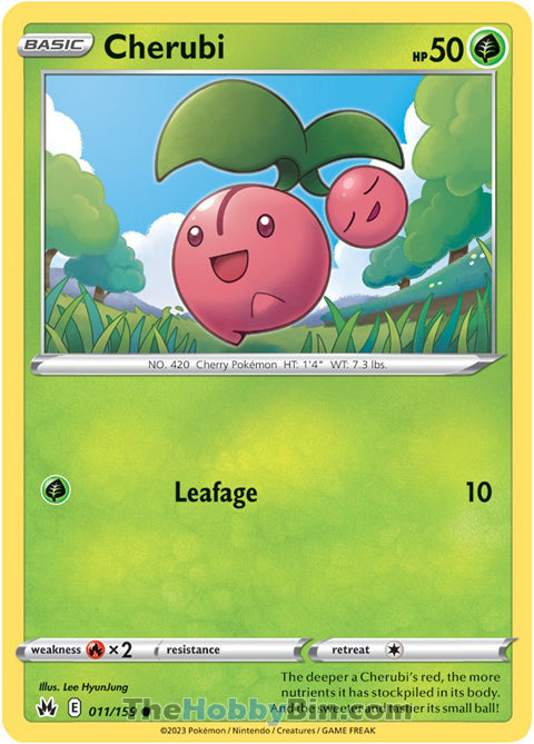 Cherubi #11/159 Common - Crown Zenith Pokemon card