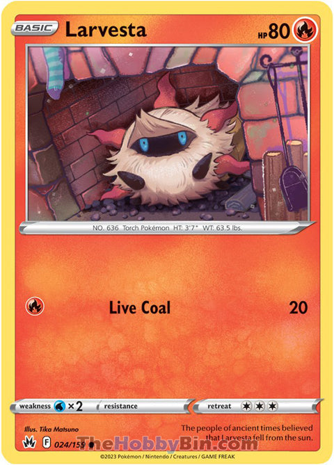 Larvesta #24/159 Common - Crown Zenith Pokemon card