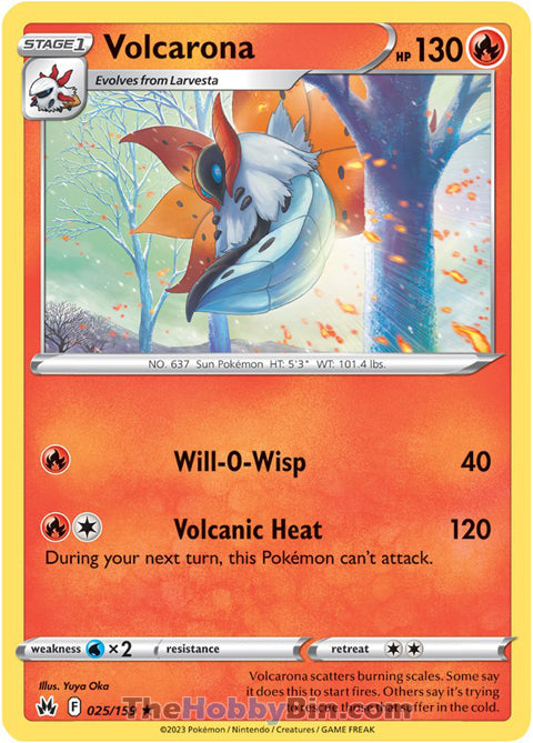 Volcarona #25/159 Rare - Crown Zenith Pokemon card