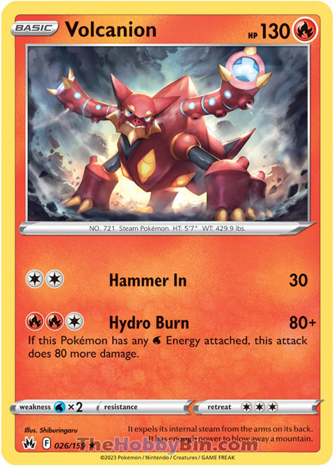 Volcanion Crown Zenith Holo Rare #026/159