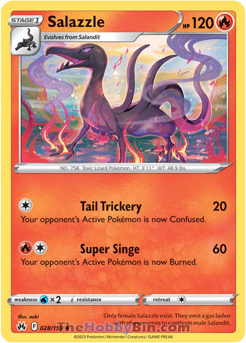 Salazzle #28/159 Uncommon - Crown Zenith Pokemon card