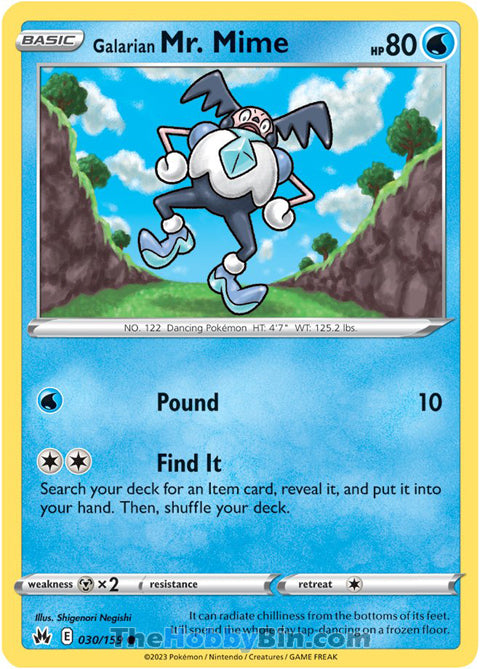 Galarian Mr. Mime #30/159 Common - Crown Zenith Pokemon card