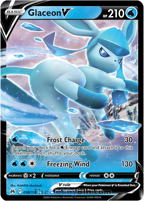 Glaceon V #38/159 Ultra Rare - Crown Zenith Pokemon card