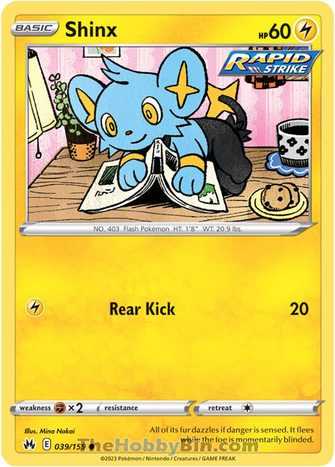 Shinx #39/159 Common - Crown Zenith Pokemon card