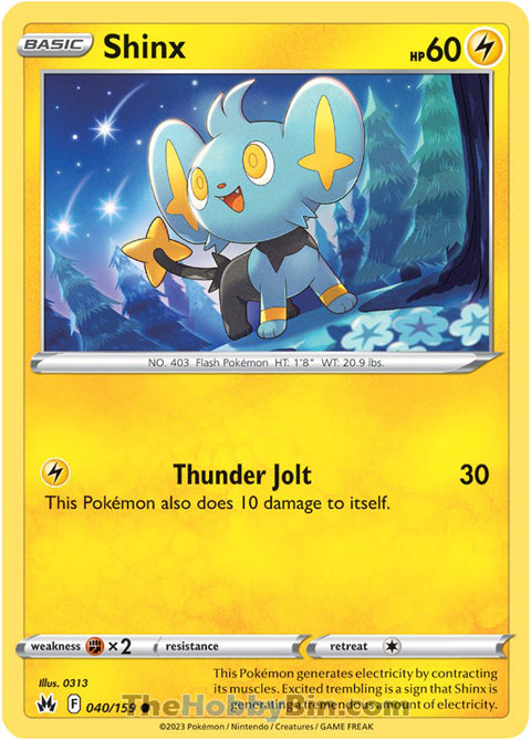 Shinx #40/159 Common - Crown Zenith Pokemon card