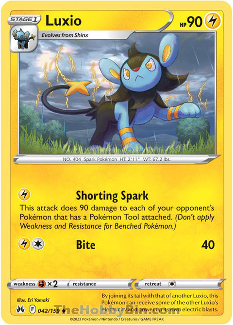 Luxio #42/159 Uncommon - Crown Zenith Pokemon card