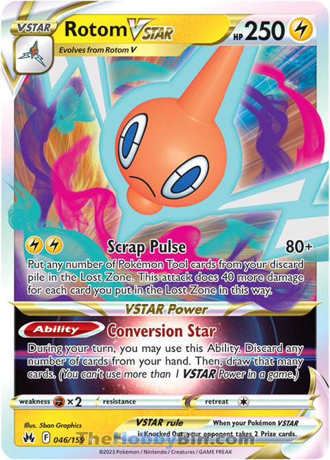 Rotom VSTAR #46/159 Ultra Rare - Crown Zenith Pokemon card