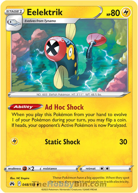 Eelektrik #48/159 Uncommon - Crown Zenith Pokemon card