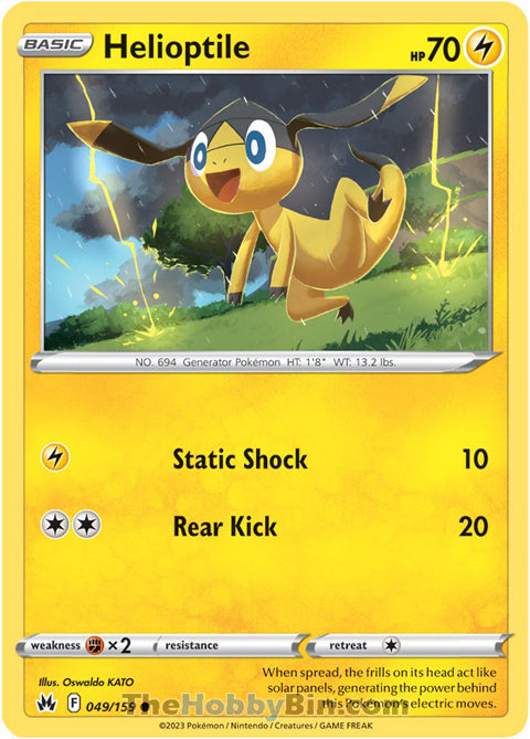Helioptile #49/159 Common - Crown Zenith Pokemon card