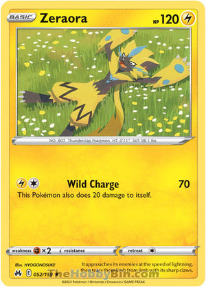 0052 Zeraora Rare Crown Zenith