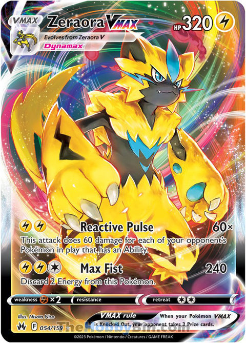 Zeraora VMAX #54/159 Ultra Rare - Crown Zenith Pokemon card