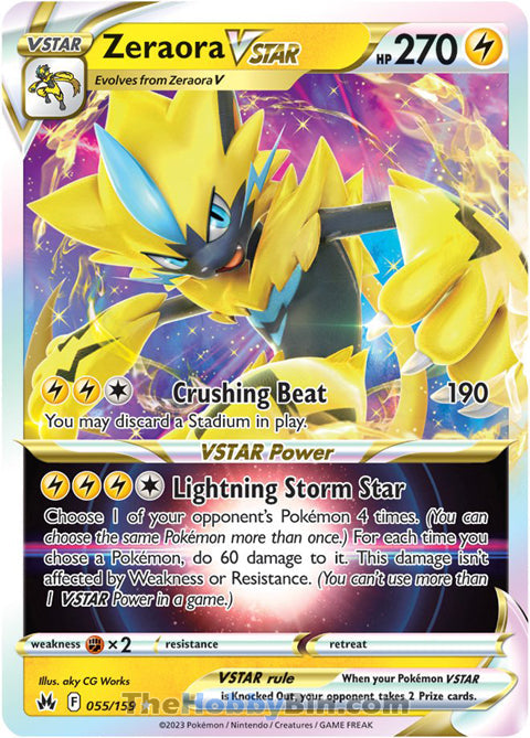 Zeraora VSTAR #55/159 Ultra Rare - Crown Zenith Pokemon card
