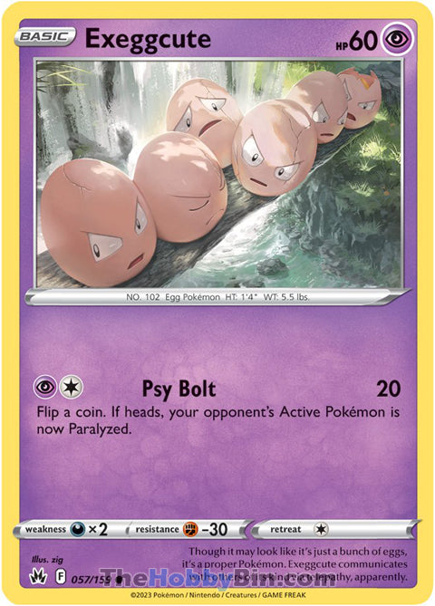 Exeggcute #57/159 Common - Crown Zenith Pokemon card