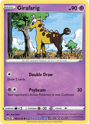 0061 Girafarig Uncommon Crown Zenith