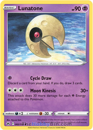 0062 Lunatone Uncommon Crown Zenith