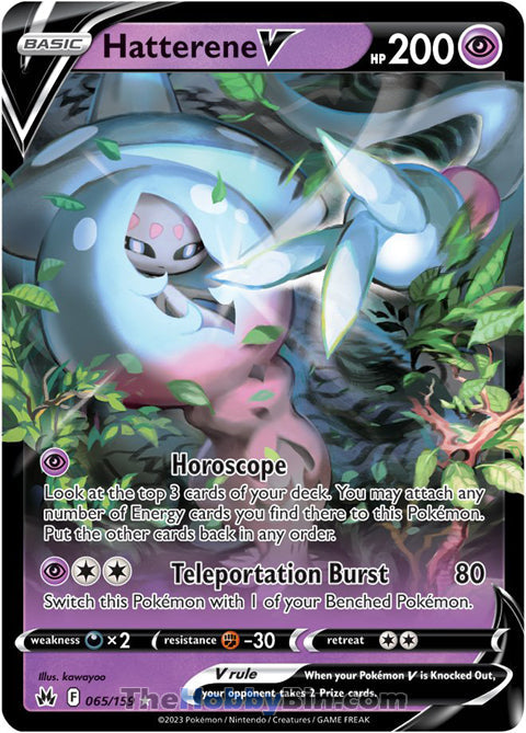 Hatterene V #65/159 Ultra Rare - Crown Zenith Pokemon card