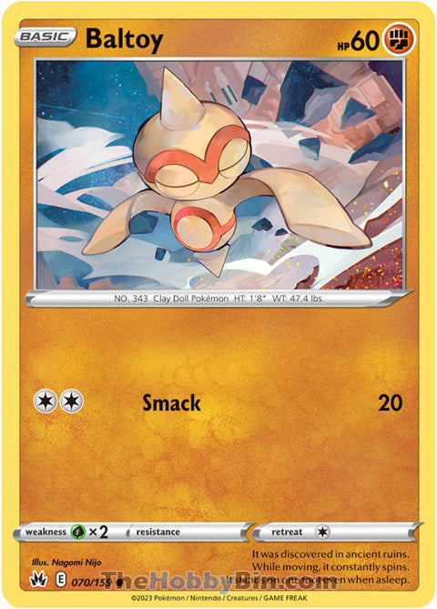 Baltoy #70/159 Common - Crown Zenith Pokemon card
