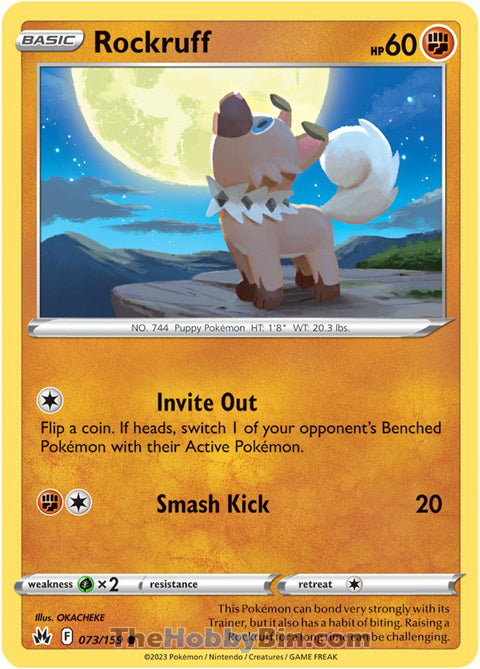 Rockruff #73/159 Common - Crown Zenith Pokemon card