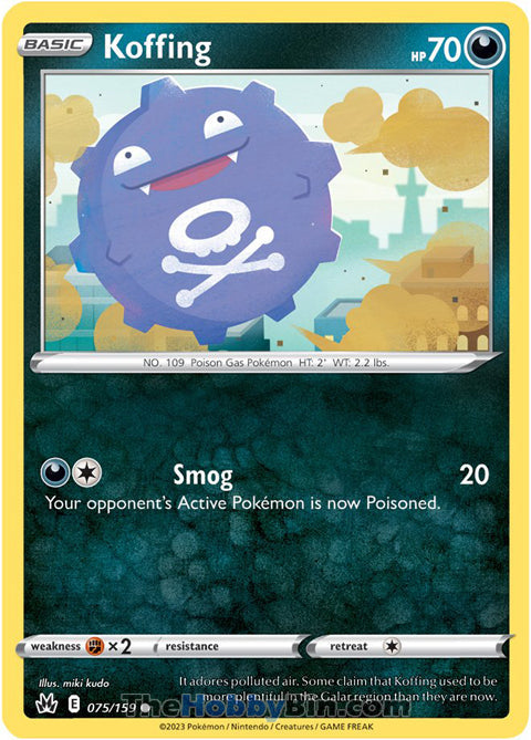 Koffing #75/159 Common - Crown Zenith Pokemon card