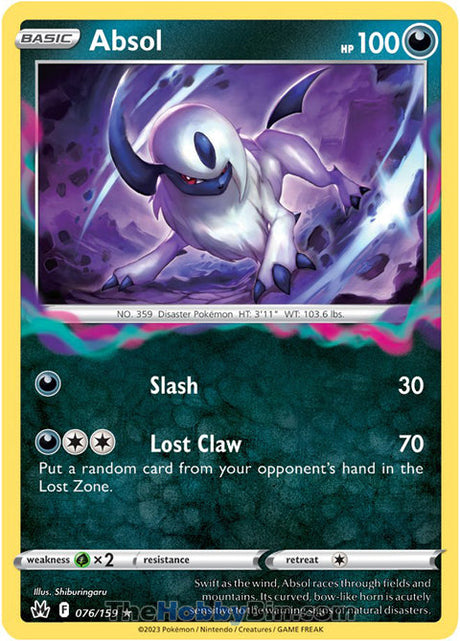 Absol Crown Zenith Holo Rare #076/159