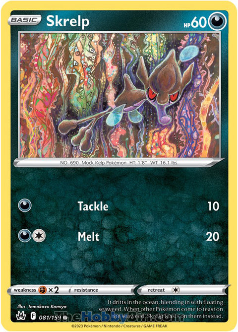 Skrelp #81/159 Common - Crown Zenith Pokemon card