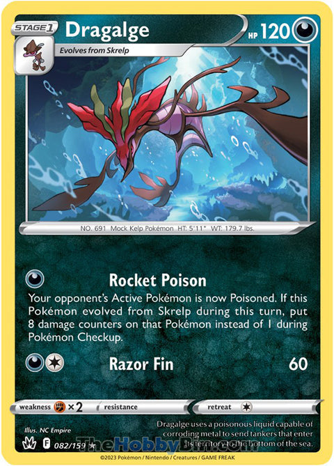 Dragalge #82/159 Rare - Crown Zenith Pokemon card