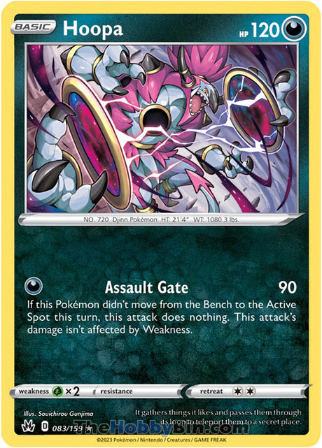 Hoopa Crown Zenith Holo Rare #083/159