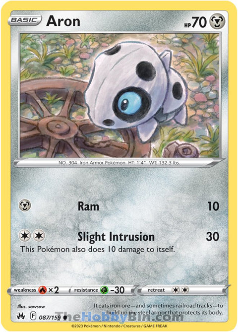 Aron #87/159 Common - Crown Zenith Pokemon card