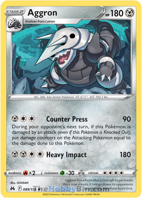 Aggron #89/159 Holo Rare - Crown Zenith Pokemon card