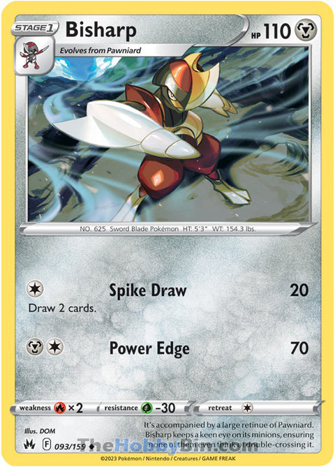 Bisharp #93/159 Uncommon - Crown Zenith Pokemon card
