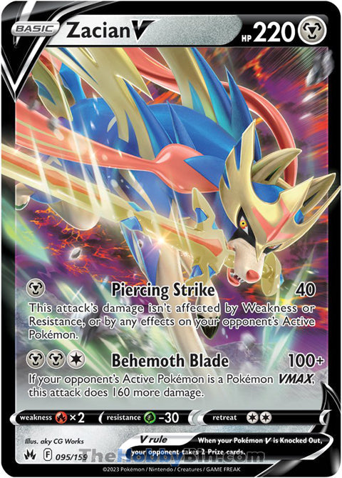 Zacian V #95/159 Ultra Rare - Crown Zenith Pokemon card