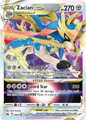 0096 Zacian VSTAR Ultra Rare Crown Zenith