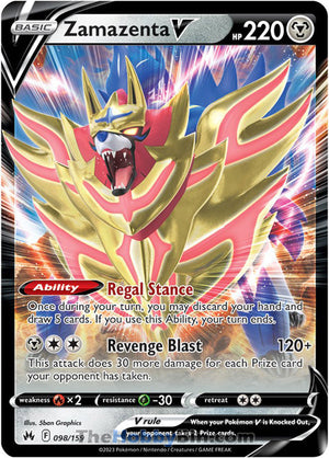 0098 Zamazenta V Ultra Rare Crown Zenith