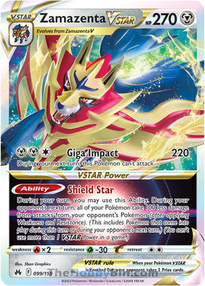 0099 Zamazenta VSTAR Ultra Rare Crown Zenith