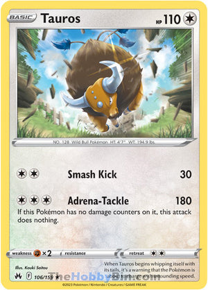 0106 Tauros Rare Crown Zenith
