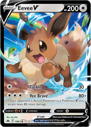 0108 Eevee V Ultra Rare Crown Zenith