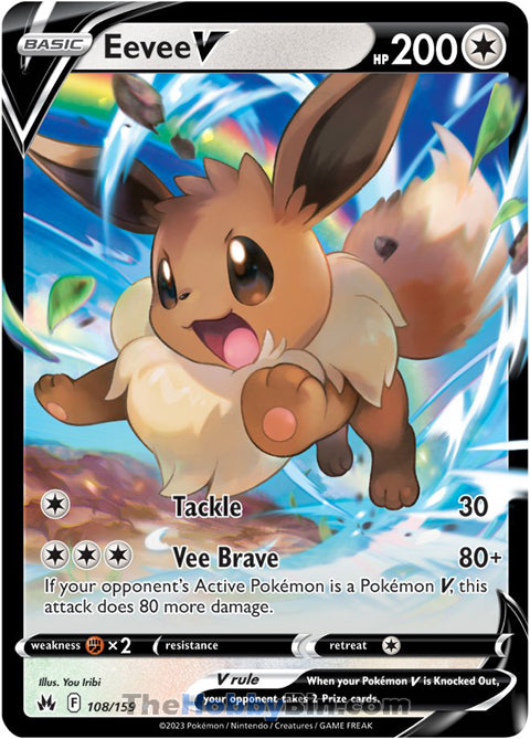 Eevee V #108/159 Ultra Rare - Crown Zenith Pokemon card
