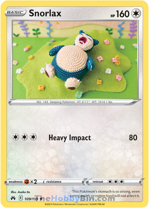 Snorlax #109/159 Rare - Crown Zenith Pokemon card