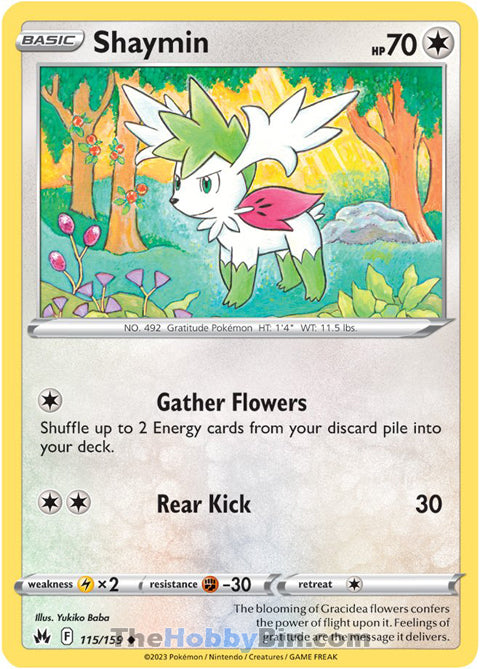 Shaymin #115/159 Uncommon - Crown Zenith Pokemon card