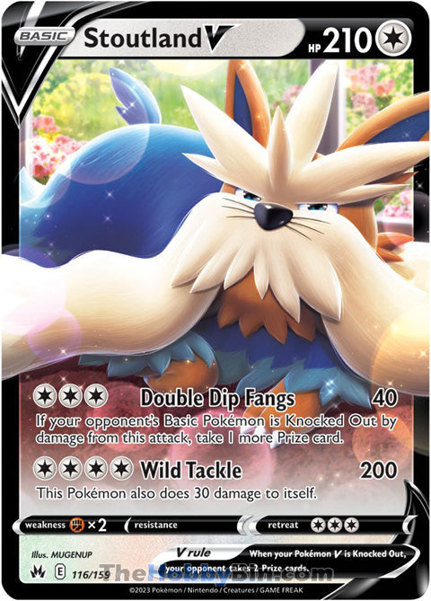 Stoutland V #116/159 Ultra Rare - Crown Zenith Pokemon card