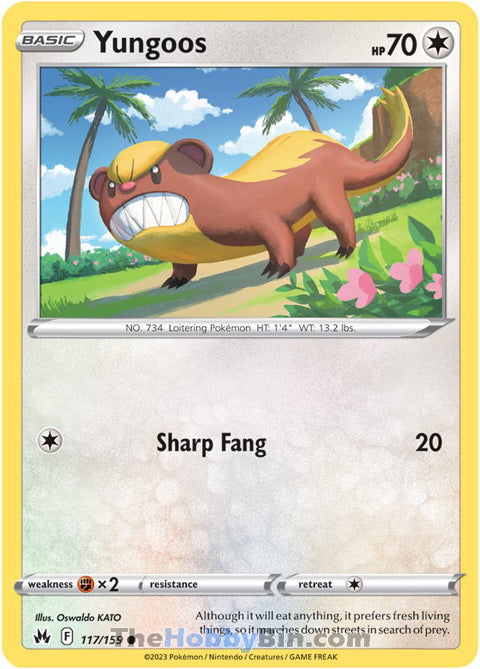 Yungoos #117/159 Common - Crown Zenith Pokemon card