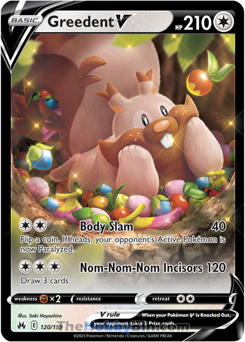 Greedent V #120/159 Ultra Rare - Crown Zenith Pokemon card