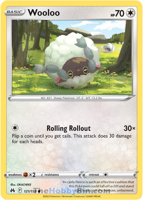 Wooloo #121/159 Common - Crown Zenith Pokemon card