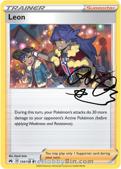 Leon #134/159 Holo Rare - Crown Zenith Pokemon card